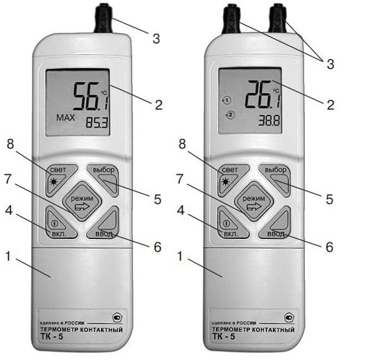 Внешний вид контактного электронного термометра ТК-5.09, ТК-5.11
