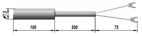 Габаритные размеры медного термопреобразователя сопротивления ТСМ 9509