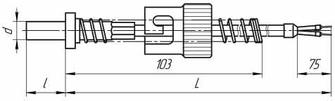 Термоэлектрический преобразователь ТХА 1303, ТХК 1303, ТЖК 1303 (рисунок 2)