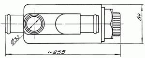Габаритные и присоединительные размеры терморегулятора РТП-32-65