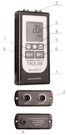 Внешний вид контактного электронного термометра ТК-5.08 (электронного блока)