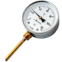 Термометр биметаллический показывающий ТБП резьбовой