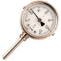 Термометр биметаллический показывающий ТБП без резьбовой коррозионностойкий