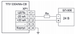 Схема электрическая соединений термопреобразователя ТПУ 0304/M1-СВ, ТПУ 0304/M2-СВ