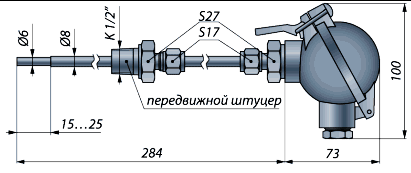 Термопреобразователь сопротивления ТС-1088/2-1 Для подшипников насосов Зульцер (Sulzer)