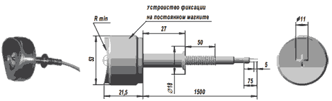 Габаритные размеры термоэлектрического преобразователя ТХА 0603-01