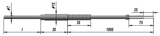 Габаритные размеры термопреобразователя сопротивления ТСП 9801
