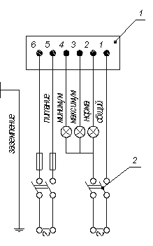 Схема внешних электрических соединений напоромера НСП-16СгВЗТ4