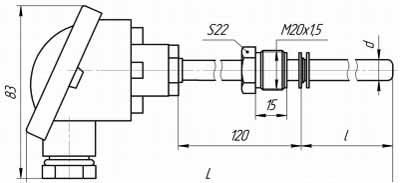 Термоэлектрический преобразователь ТХА 1107, ТХК 1107 (рисунок 11)