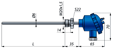 Термометр сопротивления ТС-1288/1 - приваренный штуцер