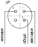 Схема соединения с вилкой 2РМГ22Б4Ш3Е1Б, розеткой 2РМТ22КПН4Г3В1В