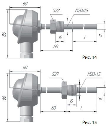 Конструктивное исполнение и технические характеристики ТСП 1107, ТСМ 1107 (рисунок 14, 15)