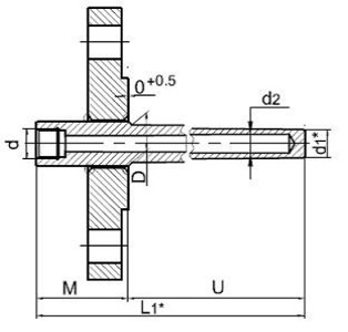 Рисунок Б7 - ГЗ-07. Длина погружения термобаллона термометра l1=U+M-30 мм