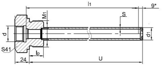 Рисунок Б1в - ГЗ-01, резьба присоединения М33×2; G 1