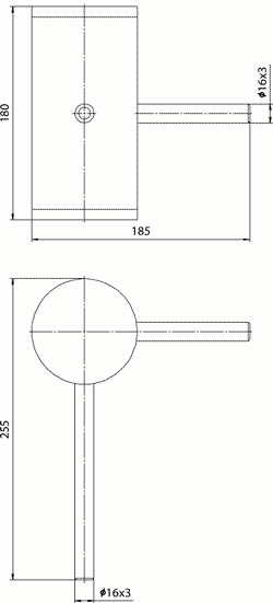 Габаритные и присоединительные размеры конденсационного сосуда СК-4, СК-10
