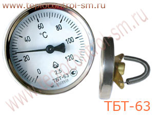 ТБТ-63 термометр биметаллический трубный показывающий
